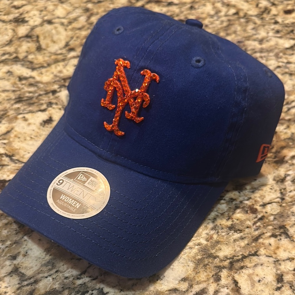New York Mets WOMENS Bling Swarovski New Era Adjustable Hat Cap Brand New